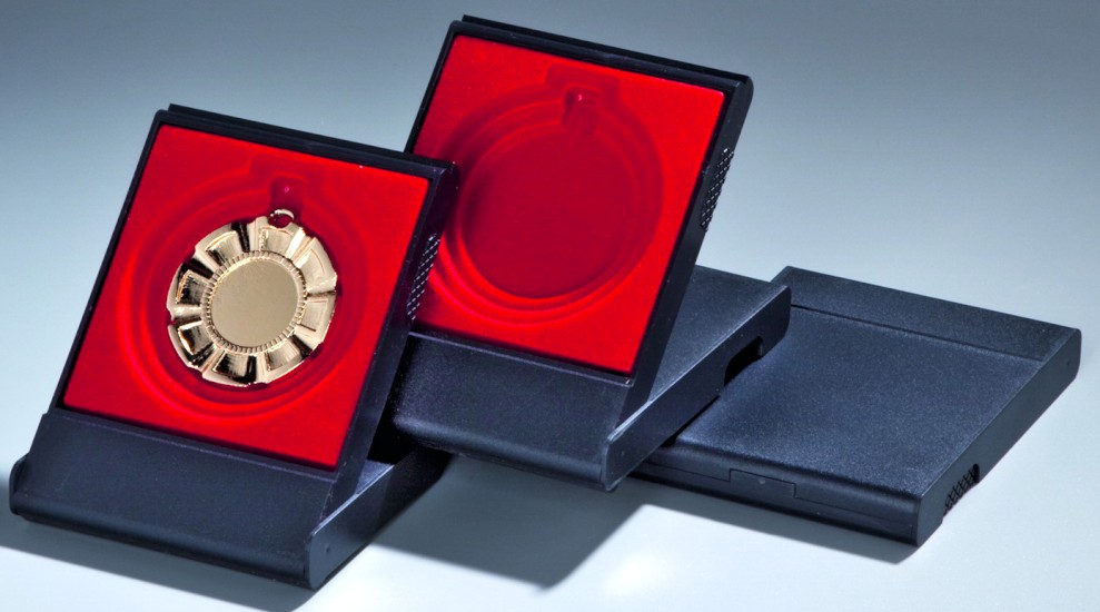 Aufstelletui für Medaillen Ø 5/6/7 cm, innen rot