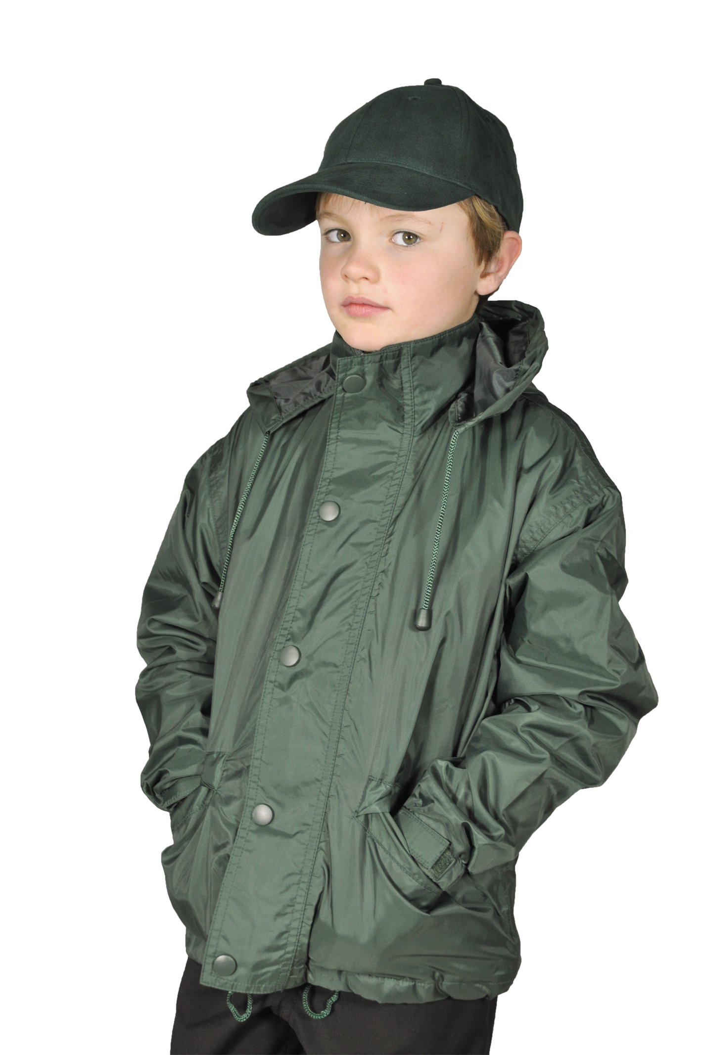 Kinder Regenjacke / Membrane dunkelgrün
