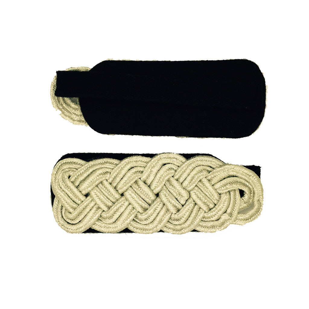 Majorsgeflecht 5-bogig silber auf schwarz Seil