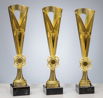 3er - Pokal Serie Venus gold / Marmor / schwarz
