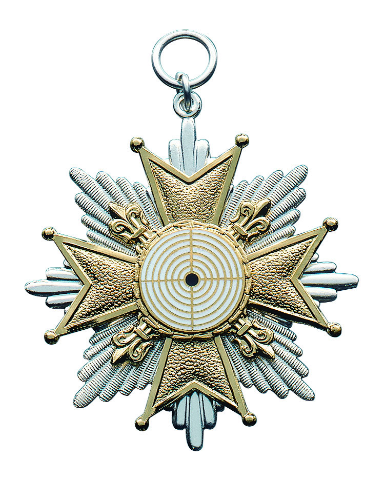 Orden versilbert mit Öse und Ring  ohne Auflage