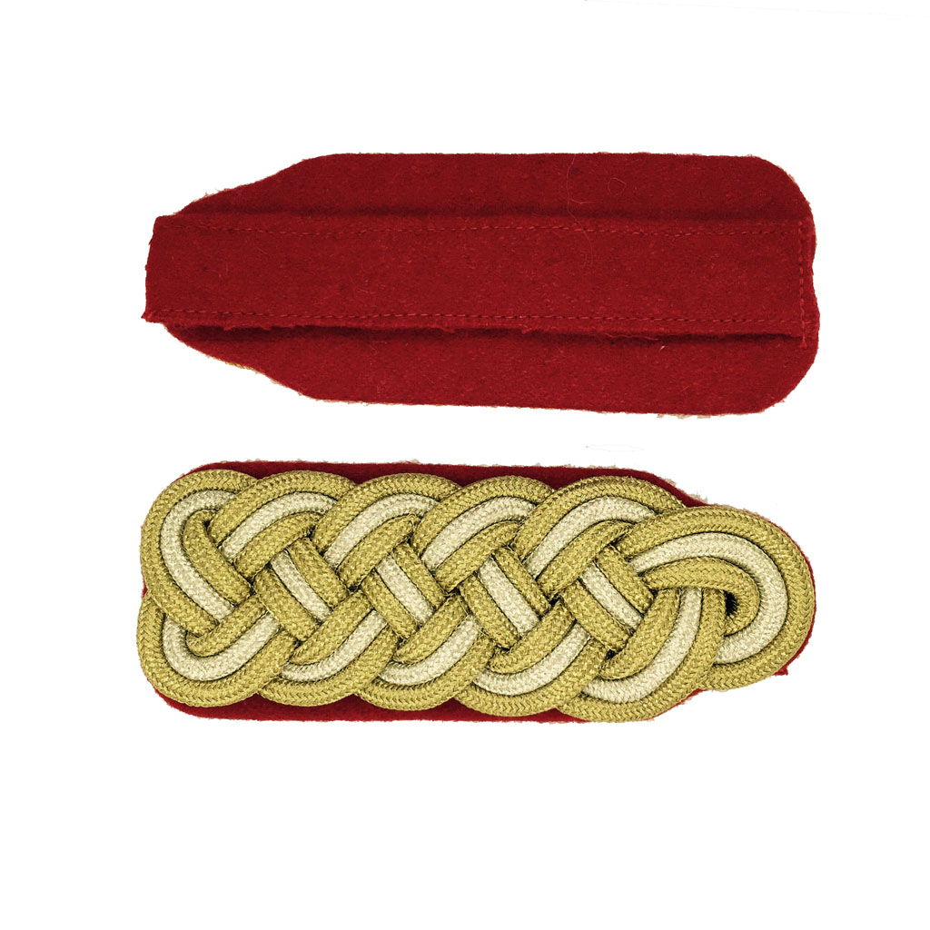 Majorsgeflecht gold-silber-gold, Unterlage rot