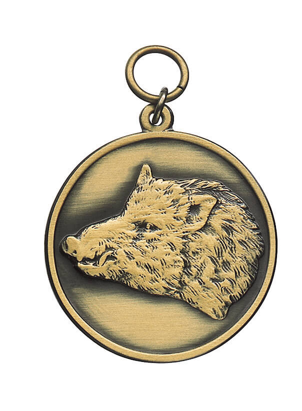 Medaille vergoldet mit Öse und Ring
