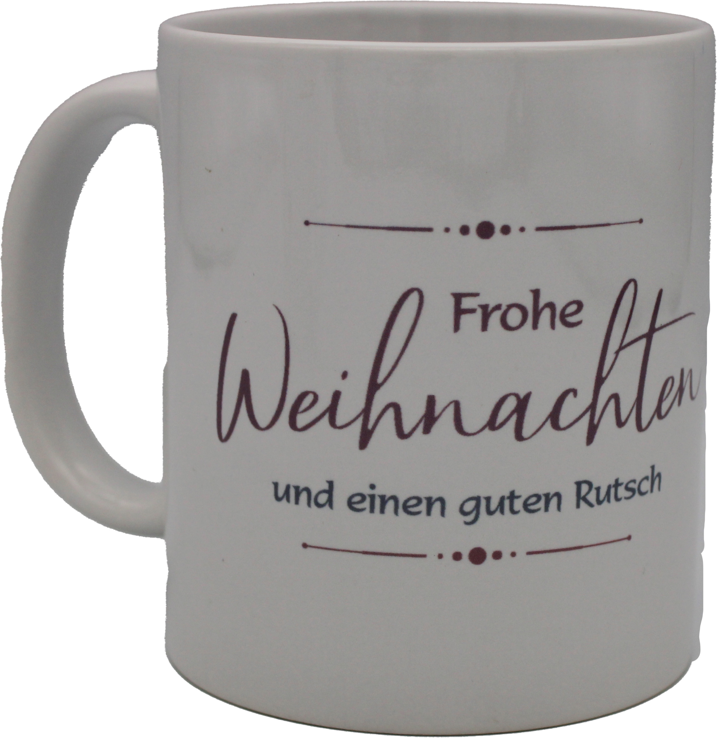 Tasse Frohe Weinachten und einen guten Rutsch