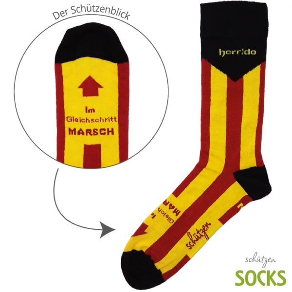 Schützensocken rot gelb gestreift