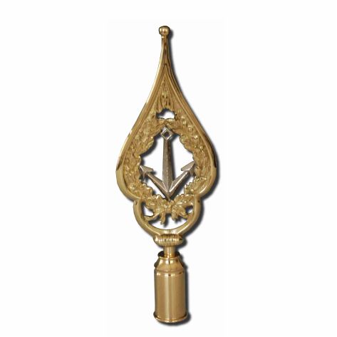 Rahmenspitze Anker, Messing poliert Höhe 28cm