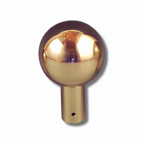 Fahnenkugel, Messing poliert 100mm, Höhe 14,5cm