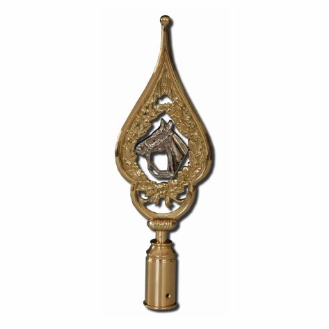 Rahmenspitze Pferdesport, Messing poliert, Höhe 28cm Rahmenspitze Pferdesport, Messing poliert, Höhe 28cm