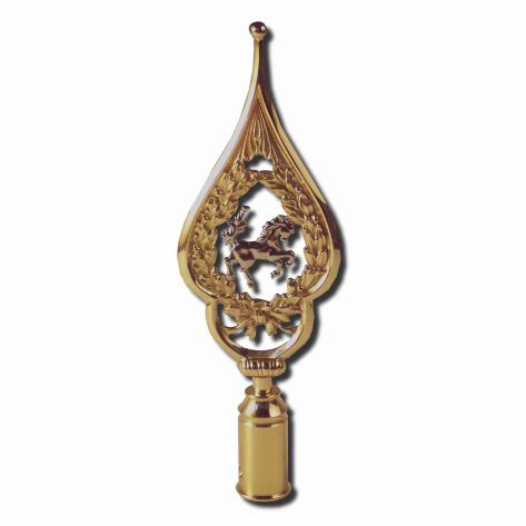 Rahmenspitze Reitverein, Messing poliert, Höhe 28cm