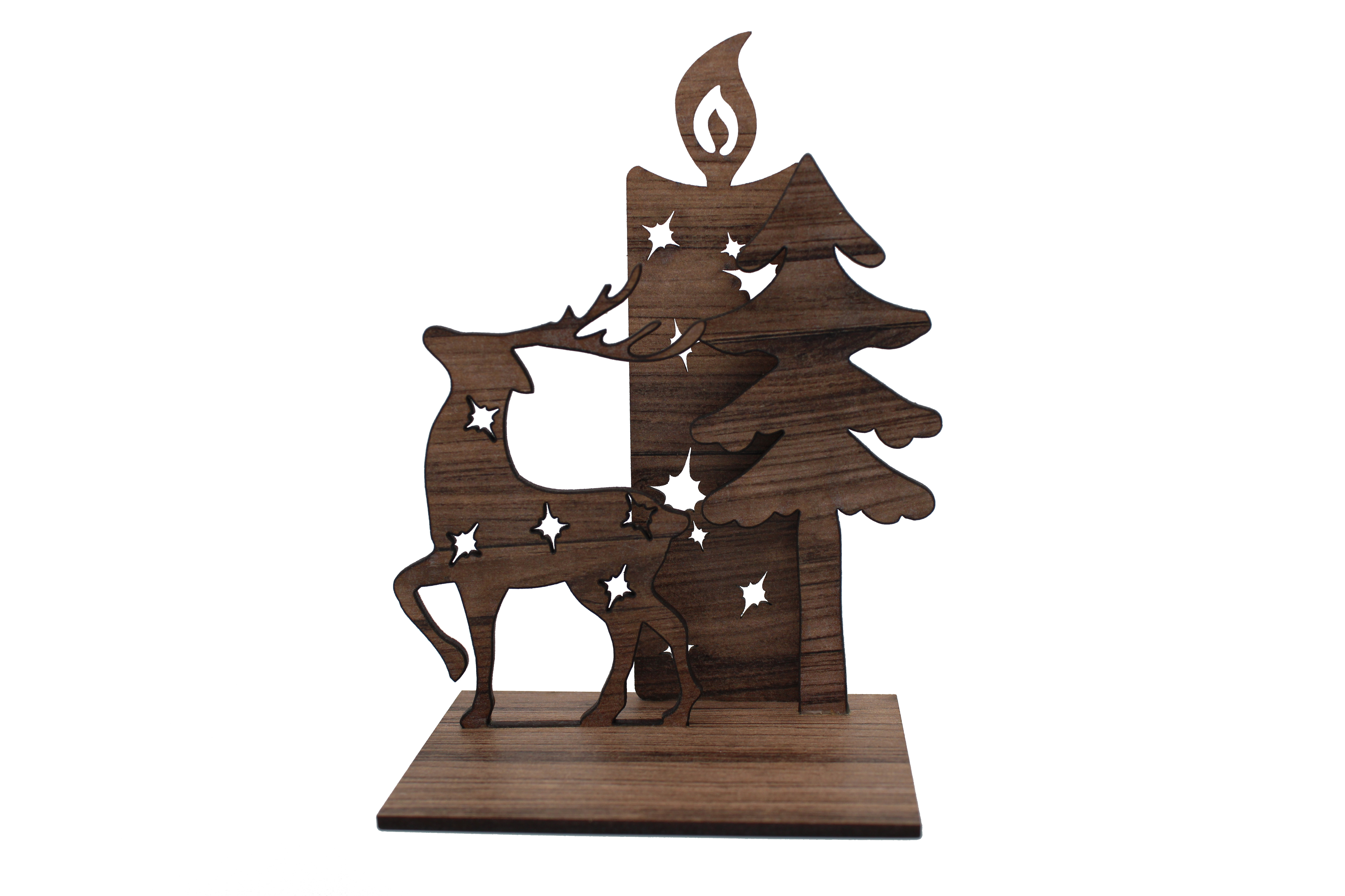 Kerzenhalter Wintermotiv - Handgefertigt