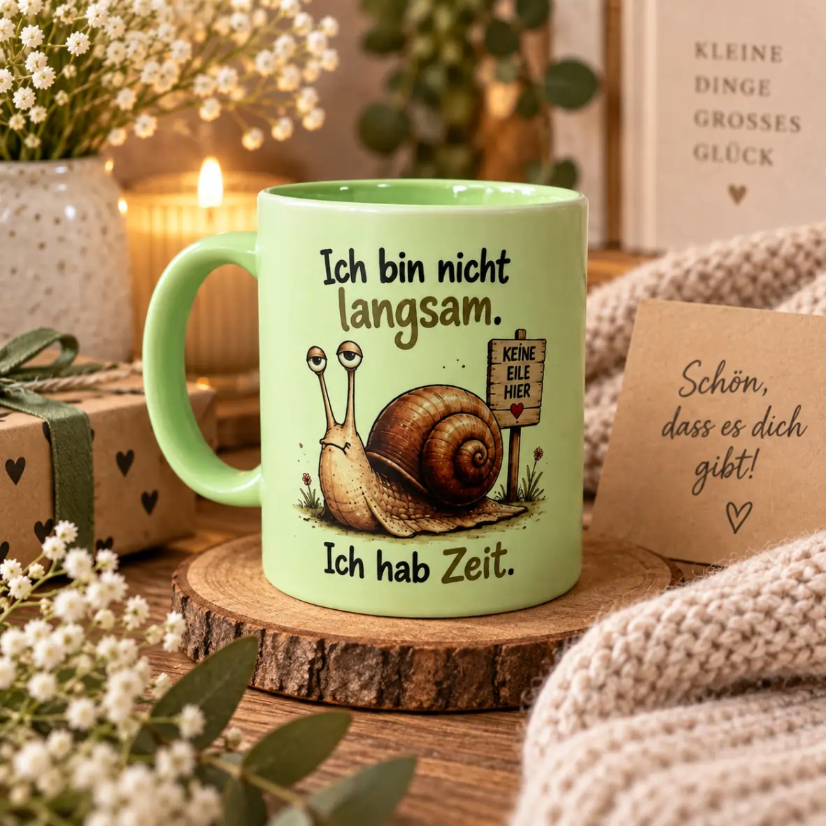 Becher, Kaffeetasse, Tassenart, Grün, Schnecke