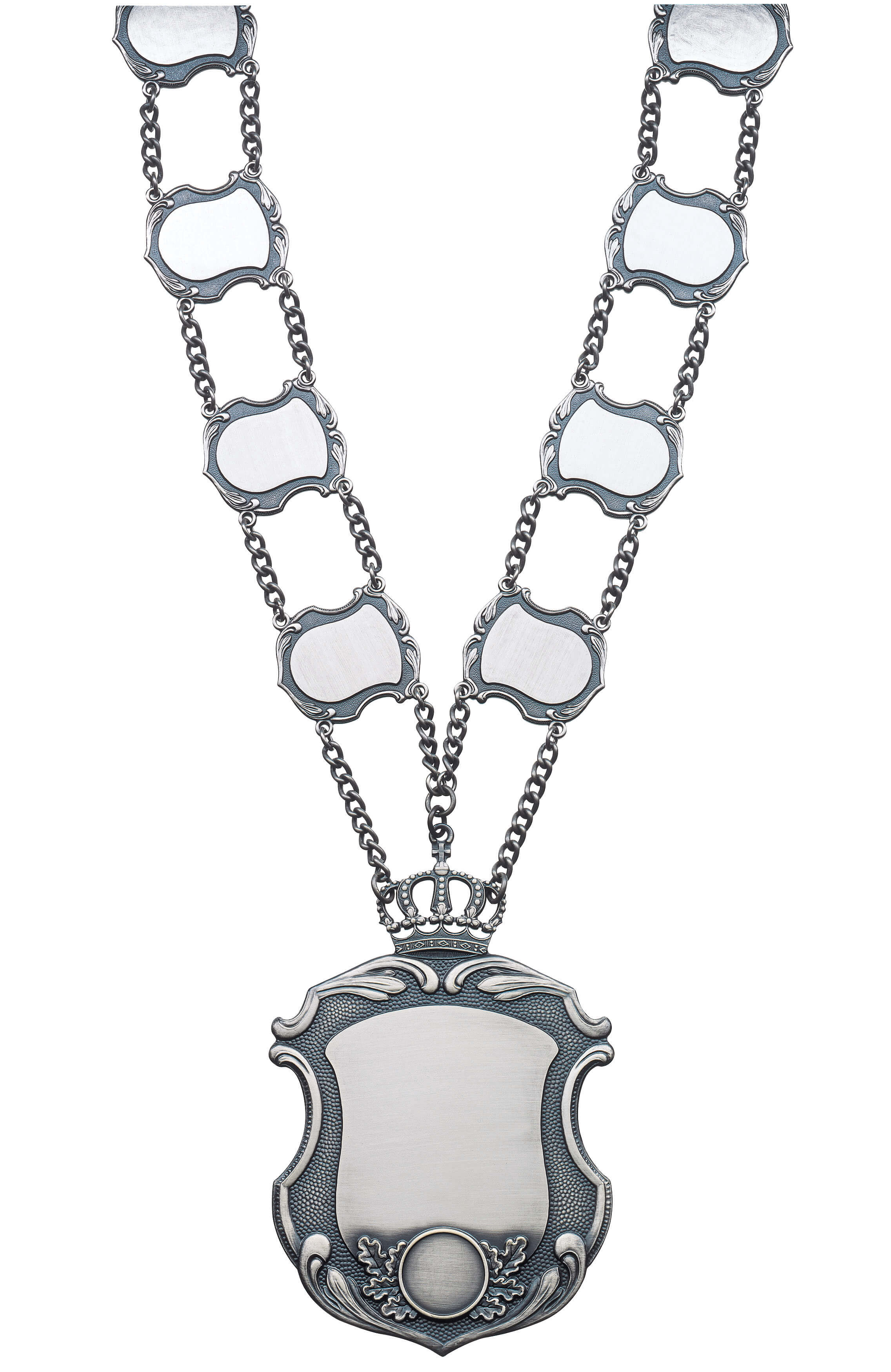 Kette mit Krone und 8 Kettengliedern versilbert