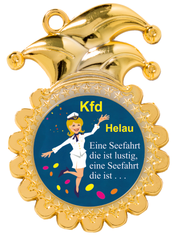 Medaille Gold mit Narrenkappe
