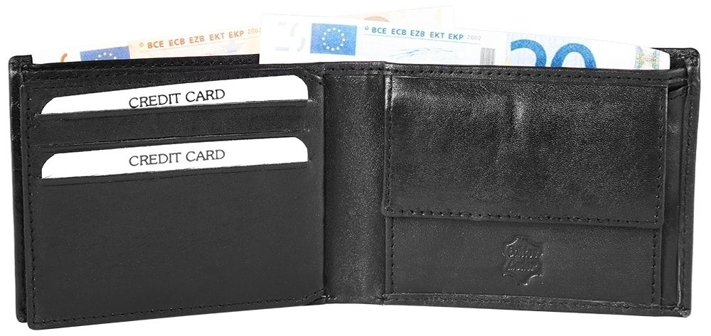 Herren Geldbörse aus Echterleder ,schwarz Herren Geldbörse aus Echterleder ,schwarz