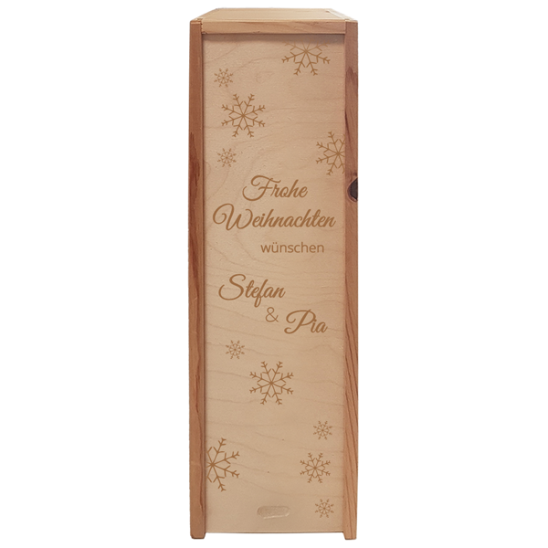 Holzkiste weihnachtlich als Geschenkverpackung