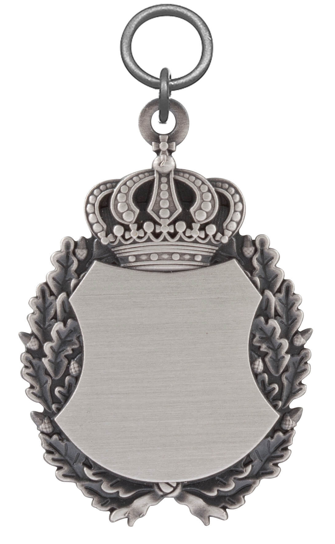 Schild versilbert mit Öse und Ring