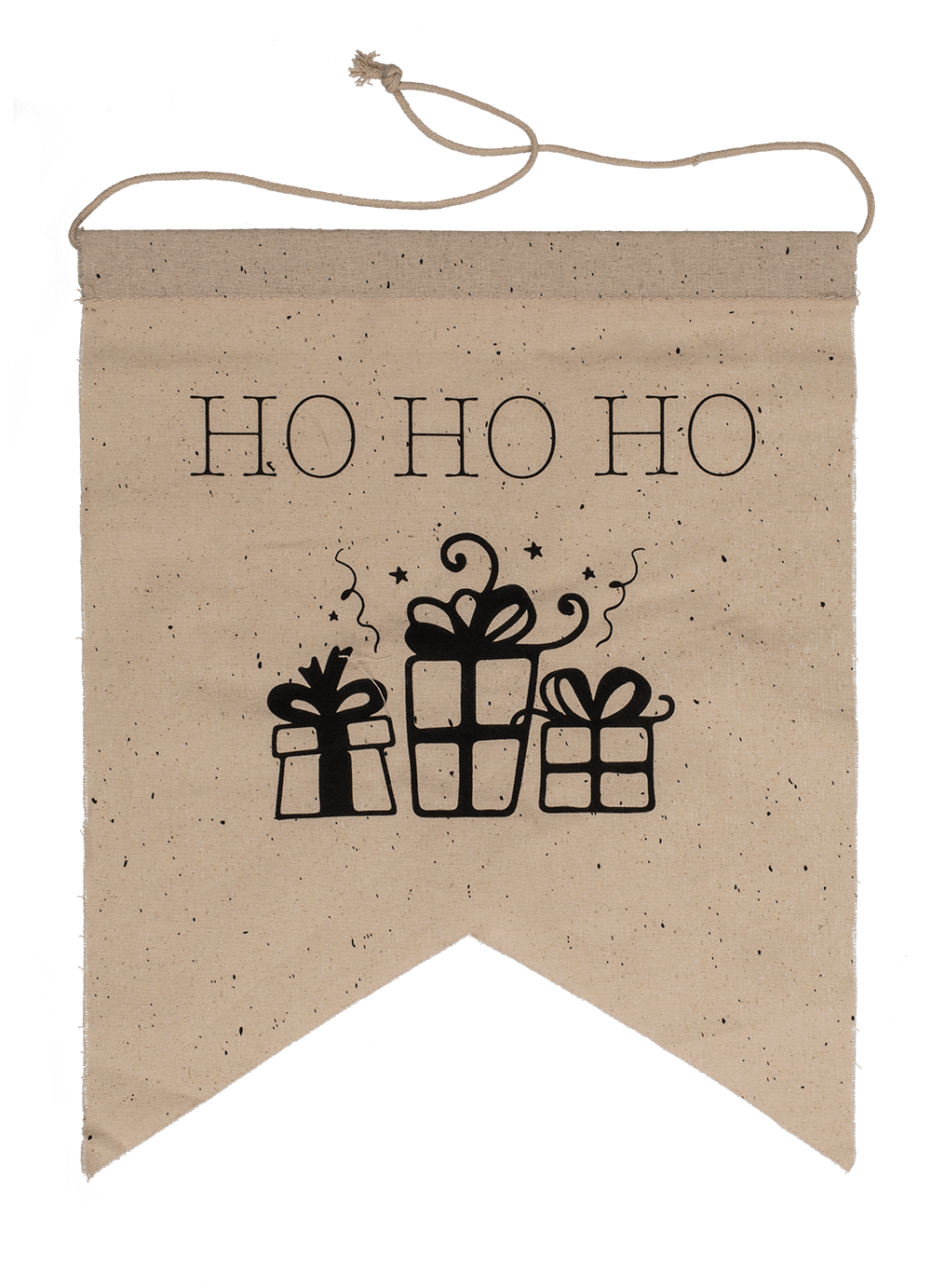 Naturfarbener Wimpel, HoHoHo 30 x 37cm