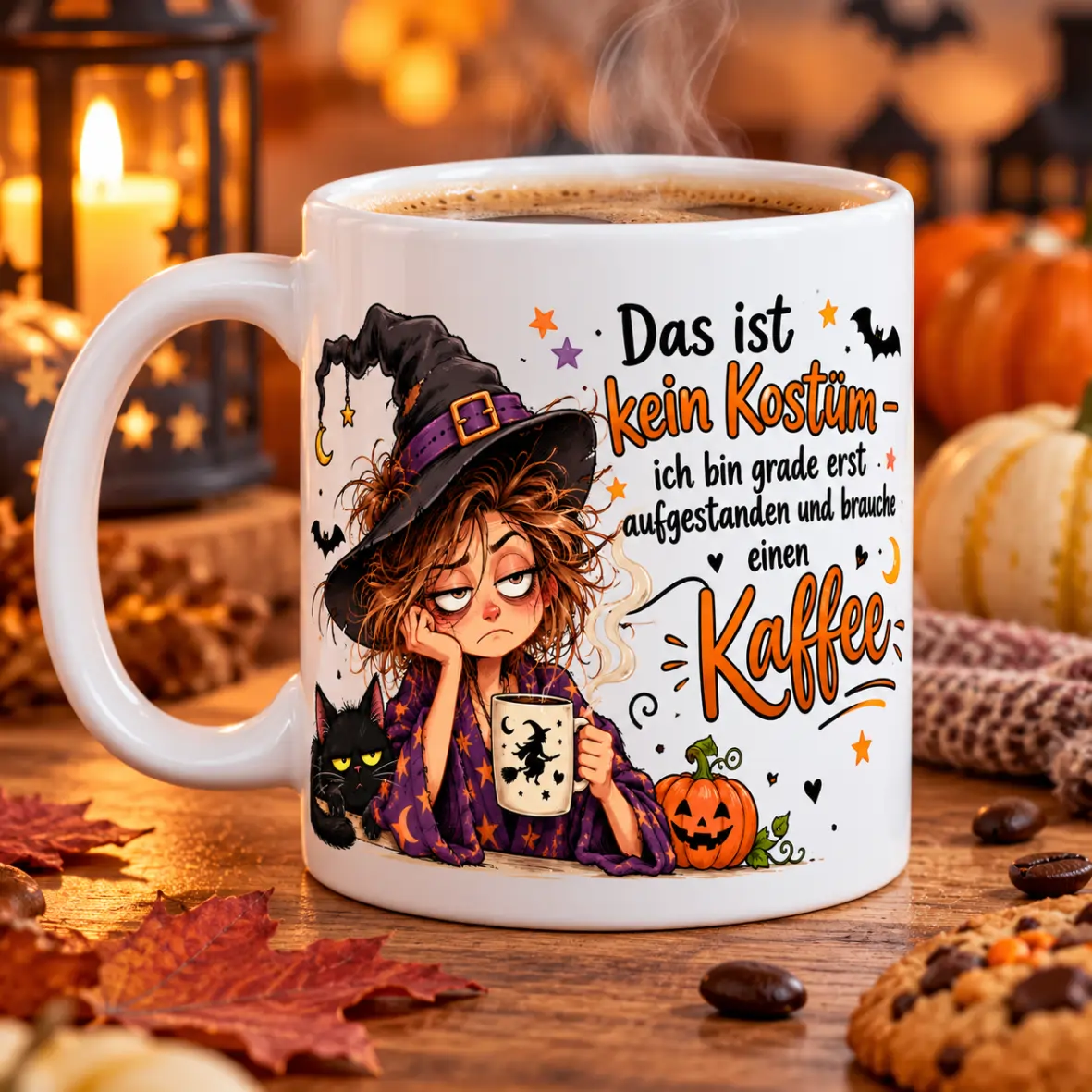 Kaffeetasse, Halloween, Katz, Mug, Spukfigur