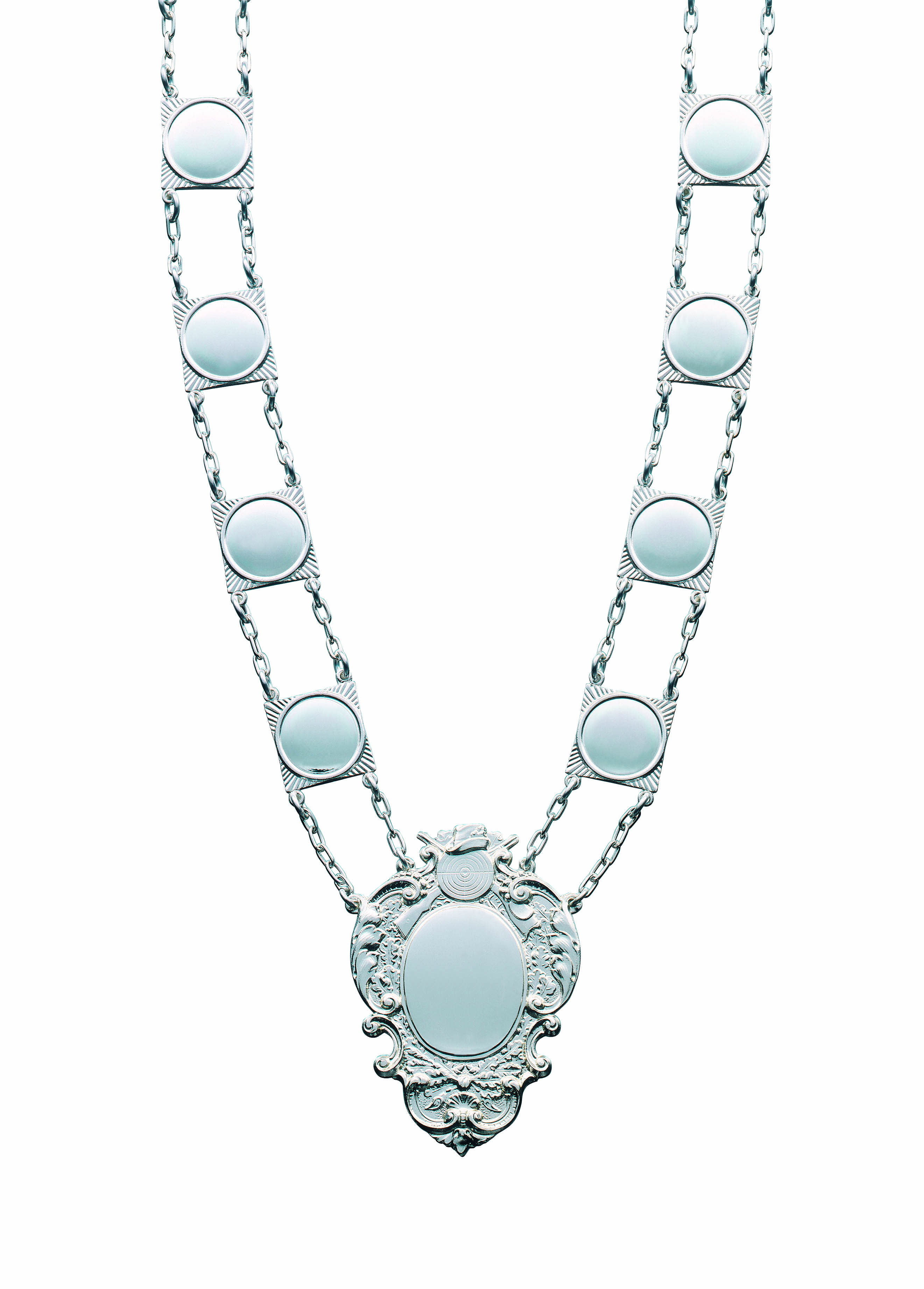 Königskette mit Schützenmotiv versilbert Königskette mit Schützenmotiv versilbert