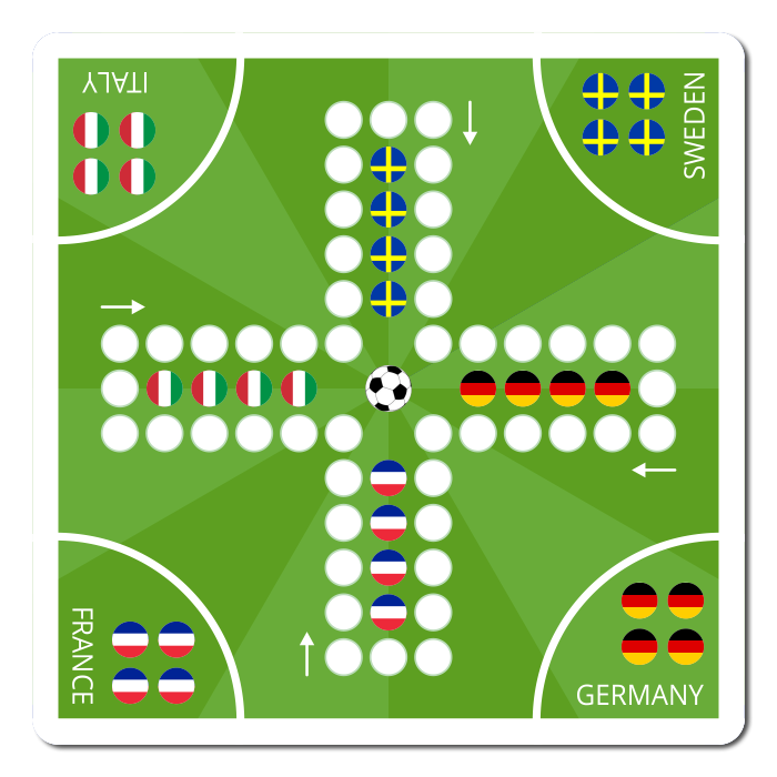 Fußball-Gesellschaftsspiel mit Ländern nach Wahl