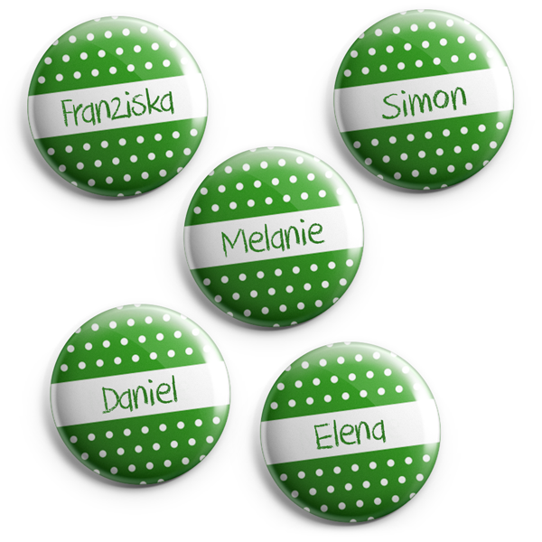 Buttons mit Namen 10er Set