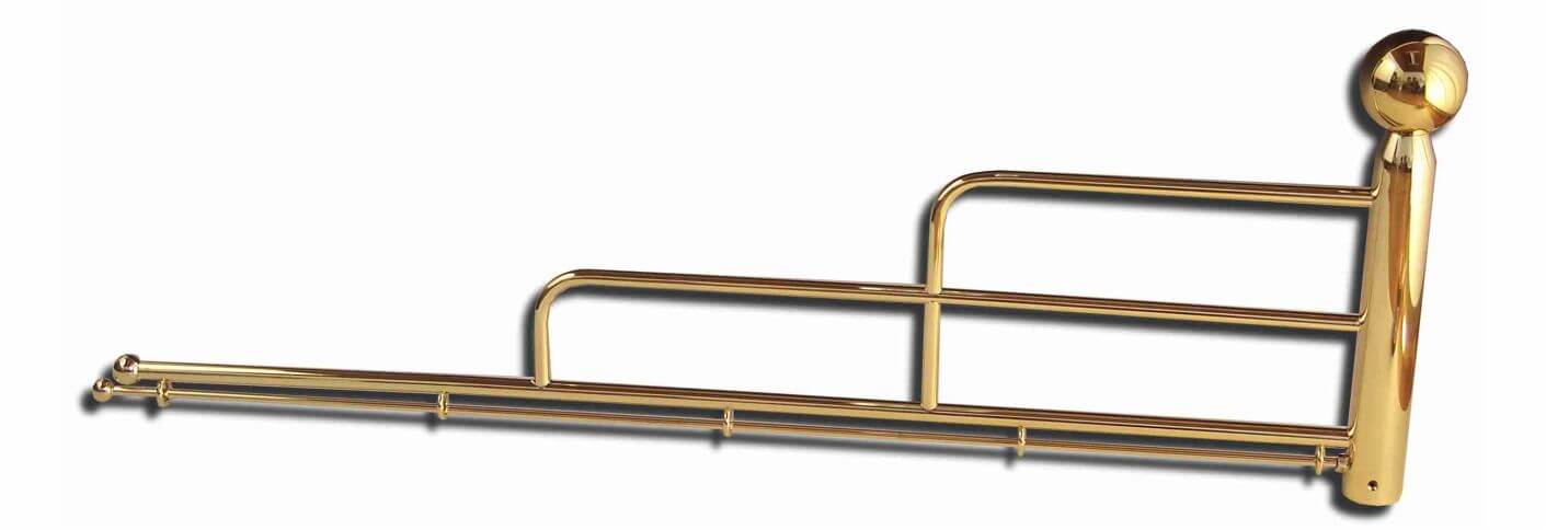 Standartenträger mit Kugel in goldfarbener Ausführung Standartenträger mit Kugel für Standarte oder Vereinsfahne, in goldfarbener Ausführung mit seitlicher Halterung und runder Abschlusskugel