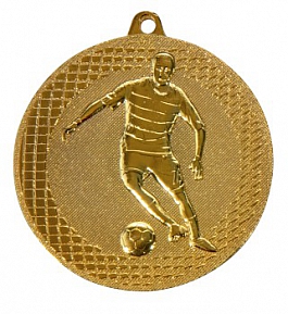 Eisen-Medaille Fußball Ø 50 mm - gold Eisen-Medaille Fußball Ø 50 mm - gold