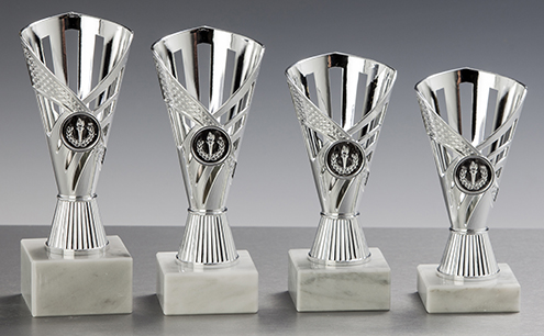 Pokal Yago H 160 mm silber / weiß