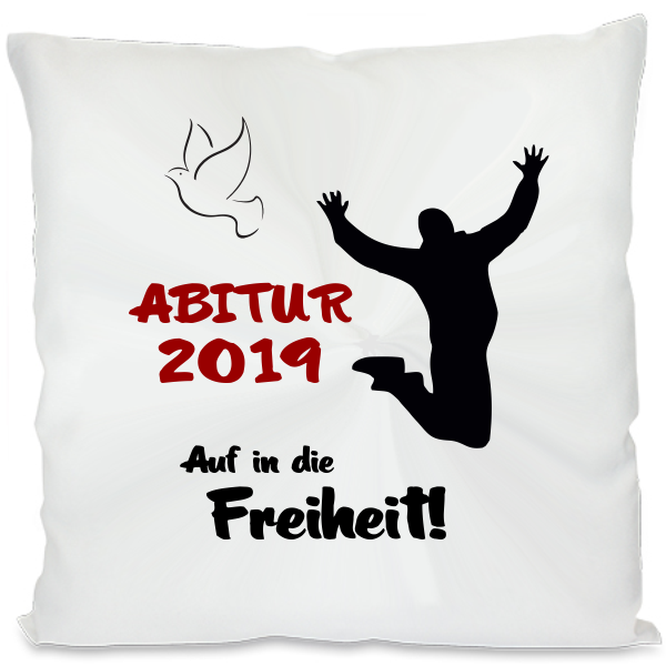 Kissen "Auf in die Freiheit" zum Abitur