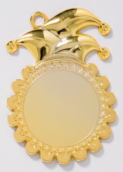 Medaille Karnevalsmütze 107x75 mm / gold