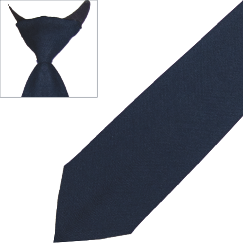 Krawatte marine mit Clip, uni Uni Krawatte in Marineblau mit Clip, normal lang, aus Polyester mit glatter Stoffwirkung