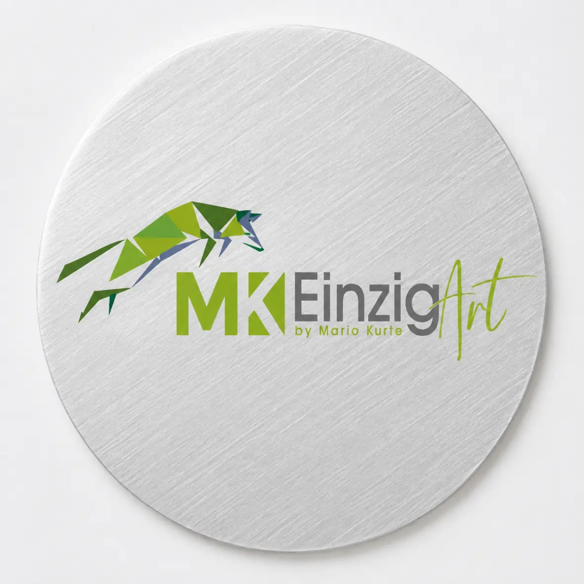 logo, runde platte, metall, silber, kunstlogo