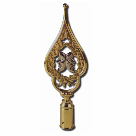 Rahmenspitze Narren, Messing poliert, Höhe 28cm