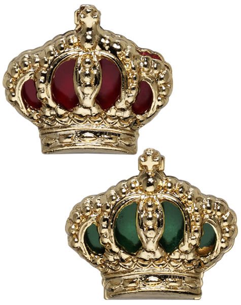 Abzeichen "Krone", farblich hinterlegt rot mit Spl