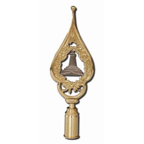 Rahmenspitze Leuchtturm, Messing poliert, Höhe 28cm Rahmenspitze Leuchtturm, Messing poliert, Höhe 28cm