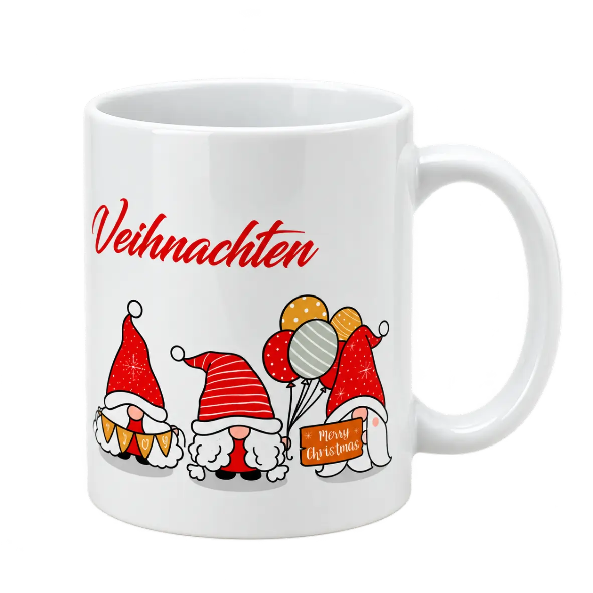Tasse "Weihnachtswichtel" Tasse, Weihnachten, Niedliches Design, Gute-Laune, Gehäuse-weiße Keramik