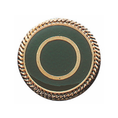 Auflage Kranz vergoldet-blau ohne Befestigung Runde Pfänderauflage in Blau mit vergoldetem Kranz und goldfarbenem Rand, ohne Befestigung