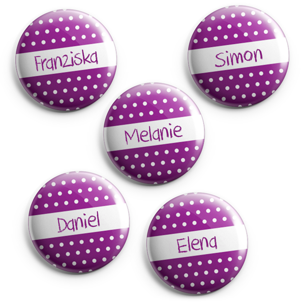 Buttons mit Namen 10er Set