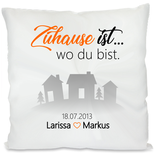 Kissen "Zuhause ist wo du bist" Farbe: gelb