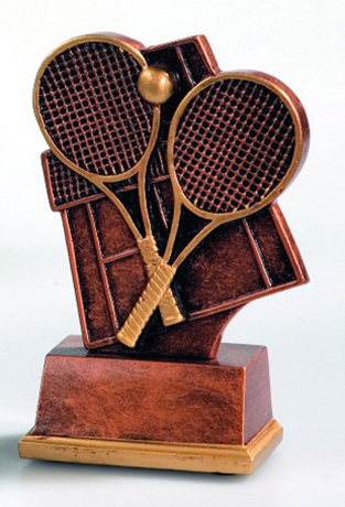 Resinfigur Tennis - bronze / Höhe 80 mm Resinfigur Tennis - bronze / Höhe 80 mm