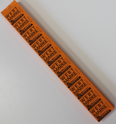Wertmarken - 1.000 Stück zu 100 Streifen orange