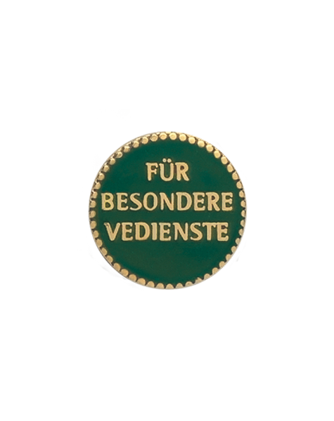 Abzeichen Für besondere Verdienste vergoldet mit langer Nadel