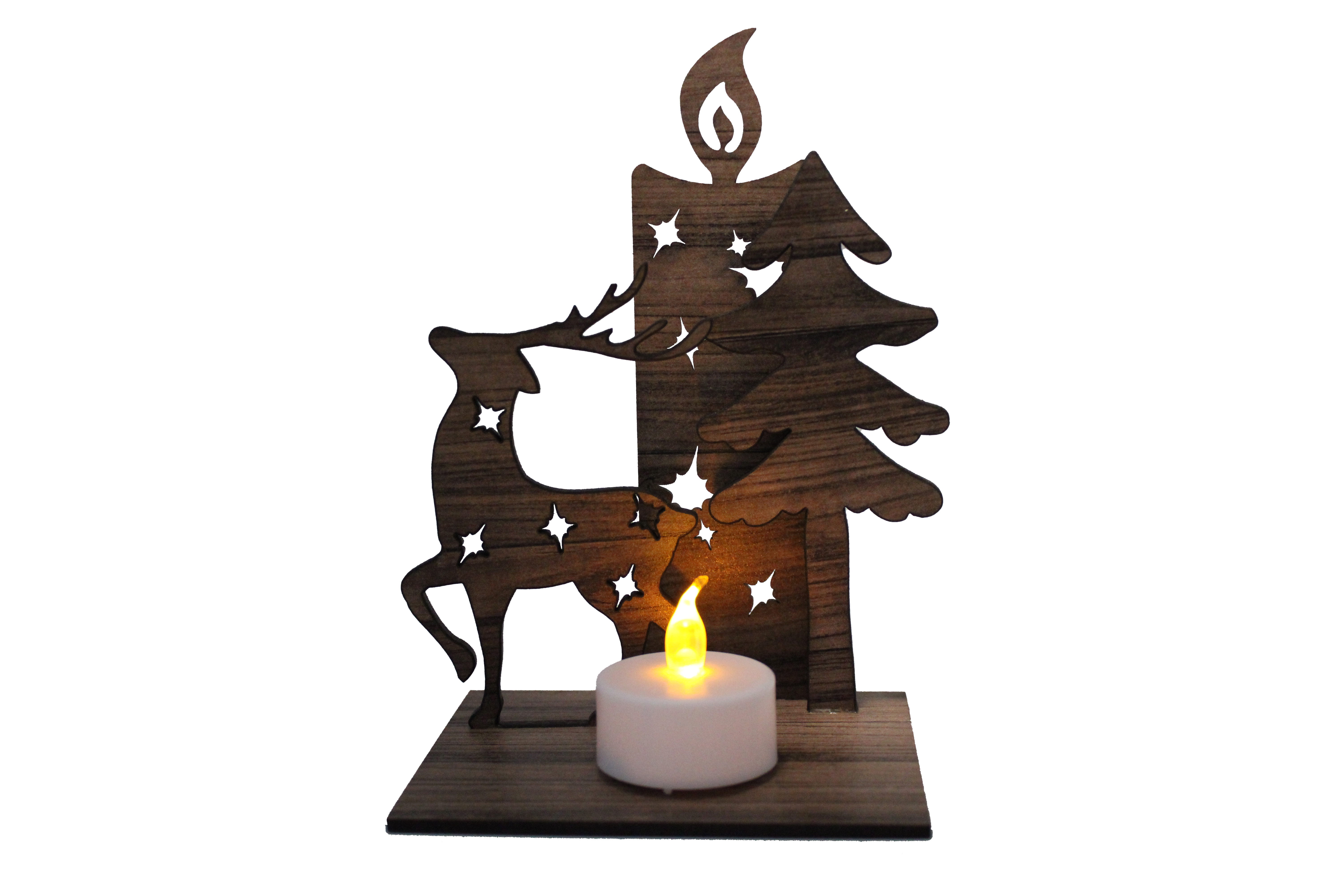 Kerzenhalter Wintermotiv - Handgefertigt