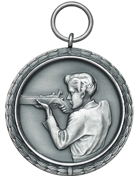 Damenmedaille altsilberfarbig Damenmedaille altsilberfarbig