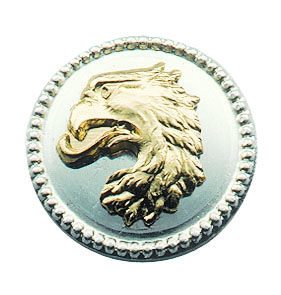 Auflage versilbert mit langer Nadel