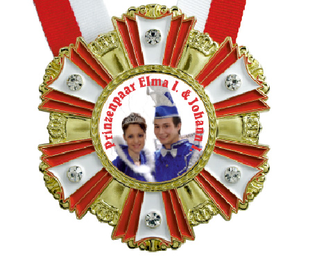 Orden rund mit Similisteinchen Rot/Weiß Druck: unbedruckt Orden rund mit Similisteinchen Rot/Weiß Druck: unbedruckt