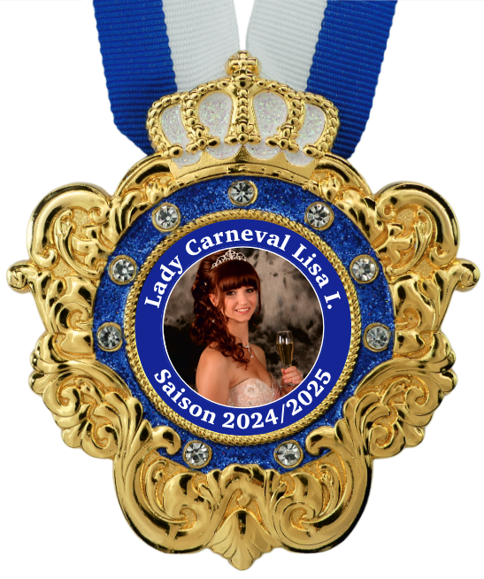 Karnevalsorden "Krone mit Ornamenten Blau/Weiß" Karnevalsorden "Krone mit Ornamenten Blau/Weiß"