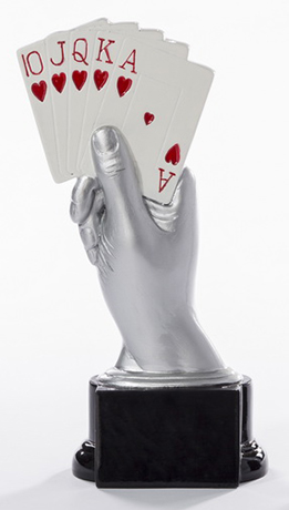 Resinfigur Kartenspiel - Höhe 160 mm