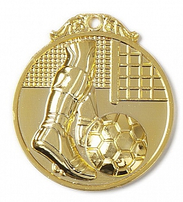 Zamak-Medaille Fußball Ø 45 mm - gold