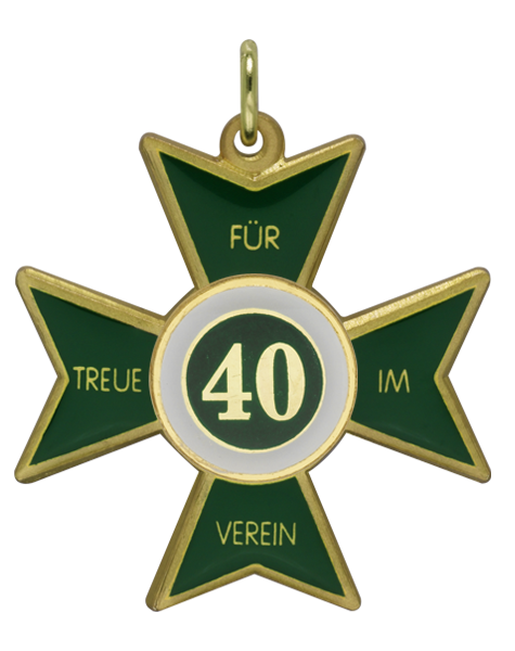 Jubiläumsorden mit Zahl 40 - vergoldet, Auflage vergoldet